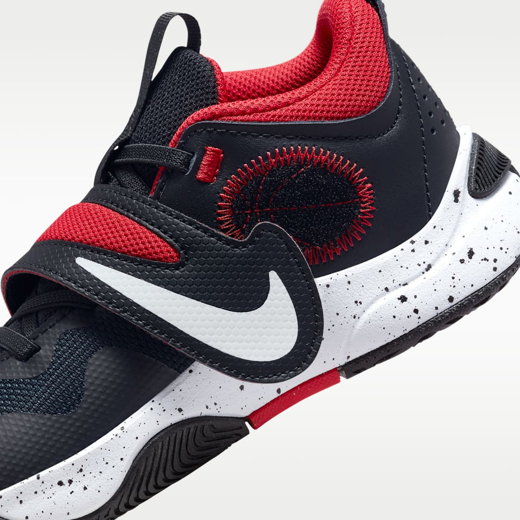 Nike Team Hustle D 11 Little Kids' Shoes - Black/White/University Red