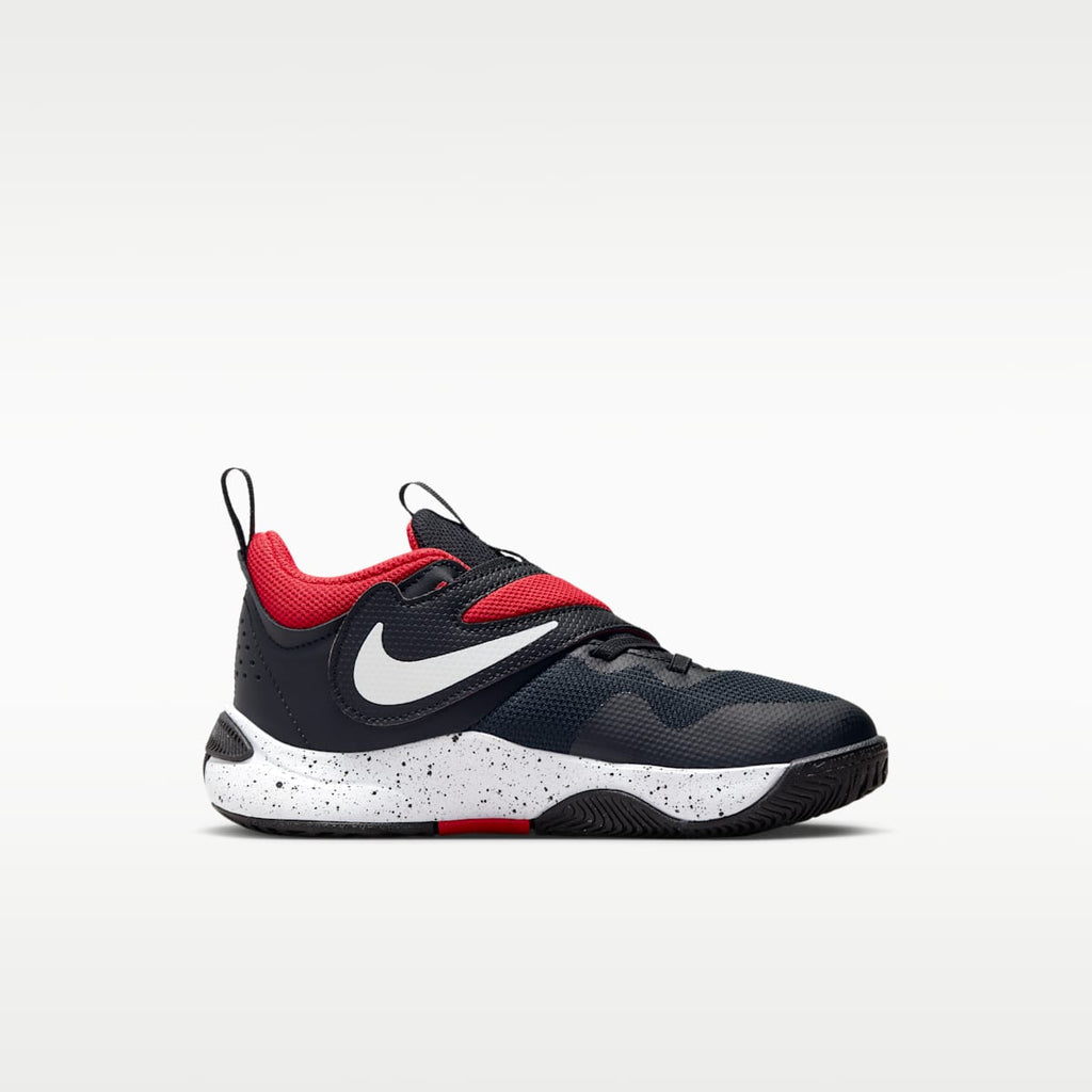 Nike Team Hustle D 11 Little Kids' Shoes - Black/White/University Red