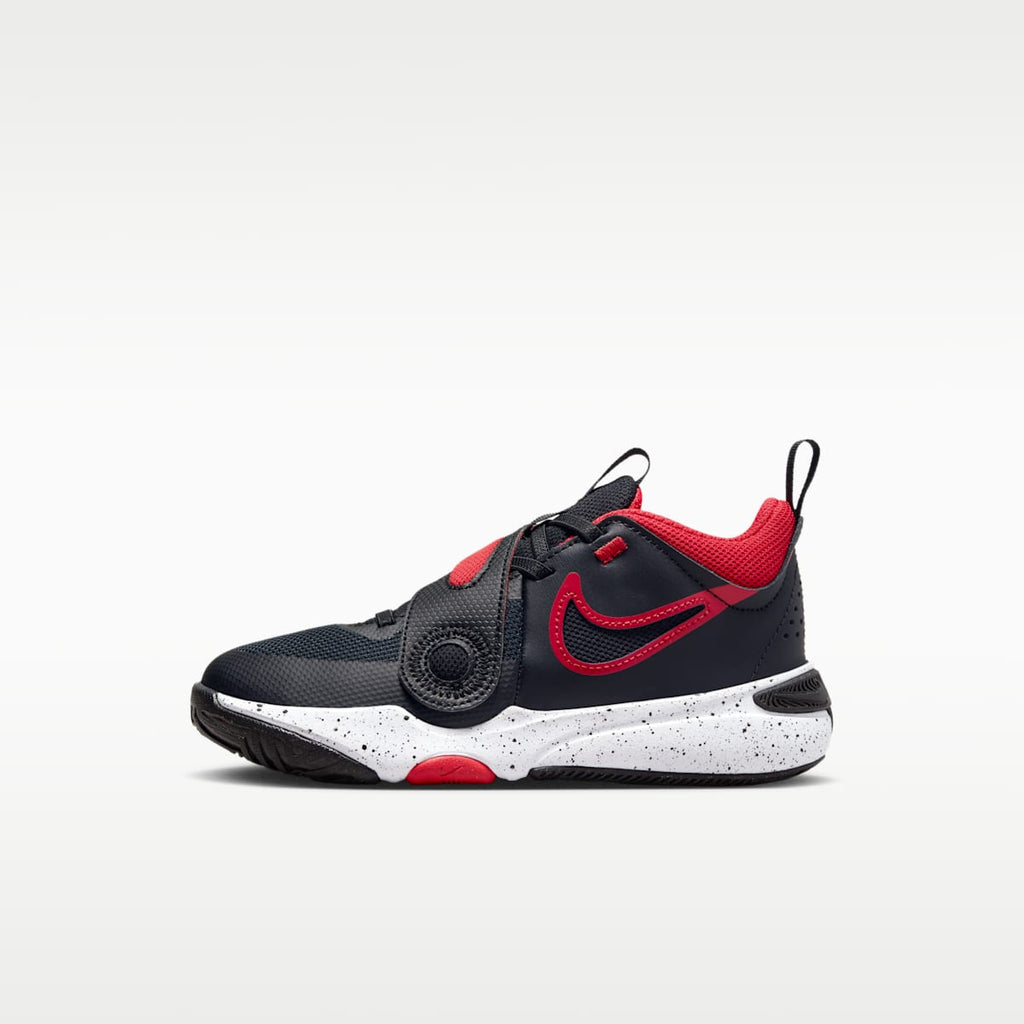 Nike Team Hustle D 11 Little Kids' Shoes - Black/White/University Red