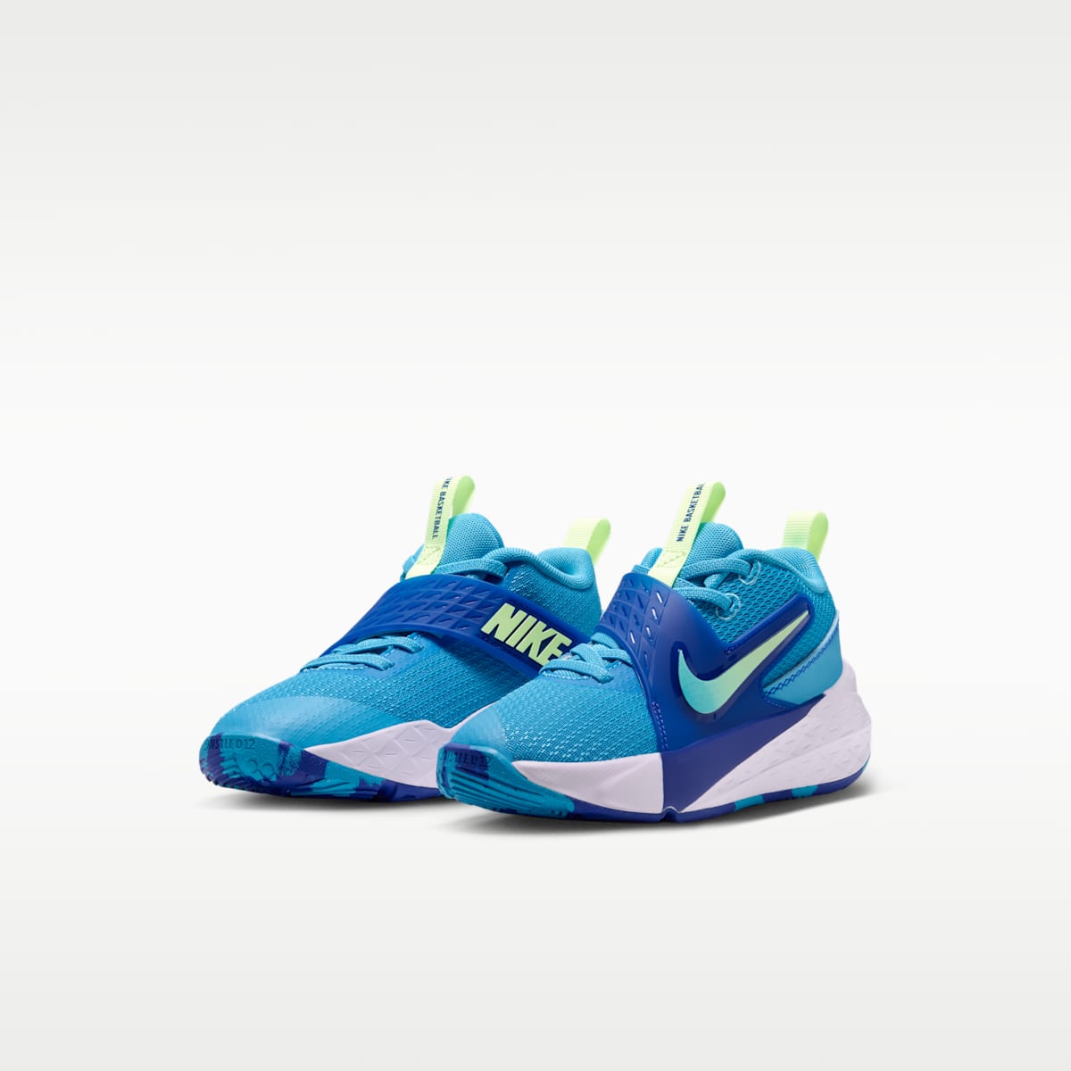 Nike Team Hustle D 12 Little Kids' Shoes - Current Blue/Game Royal/Barely Grape/Barely Volt