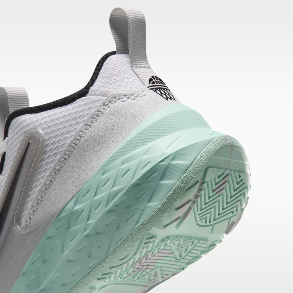 Nike Team Hustle D 12 Little Kids' Shoes - White/Mint Foam/Metallic Silver/Black