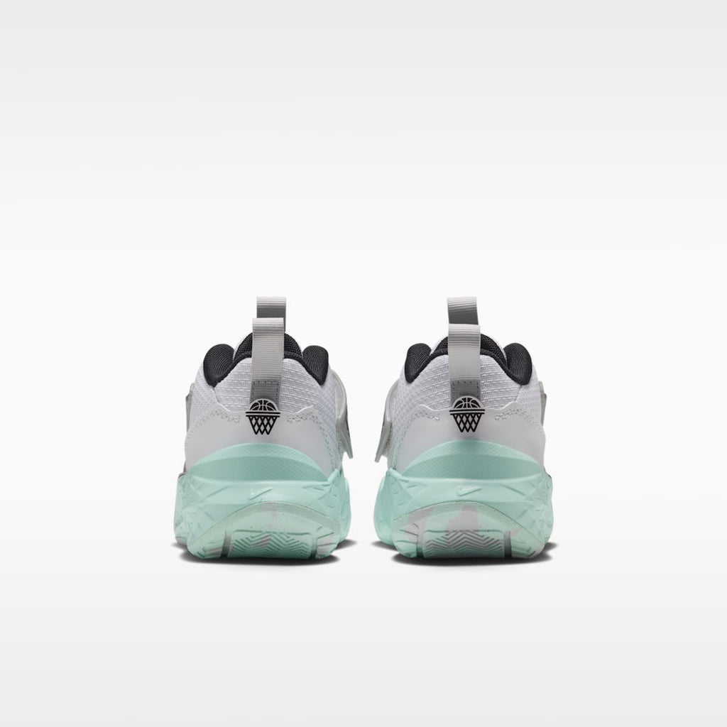 Nike Team Hustle D 12 Little Kids' Shoes - White/Mint Foam/Metallic Silver/Black