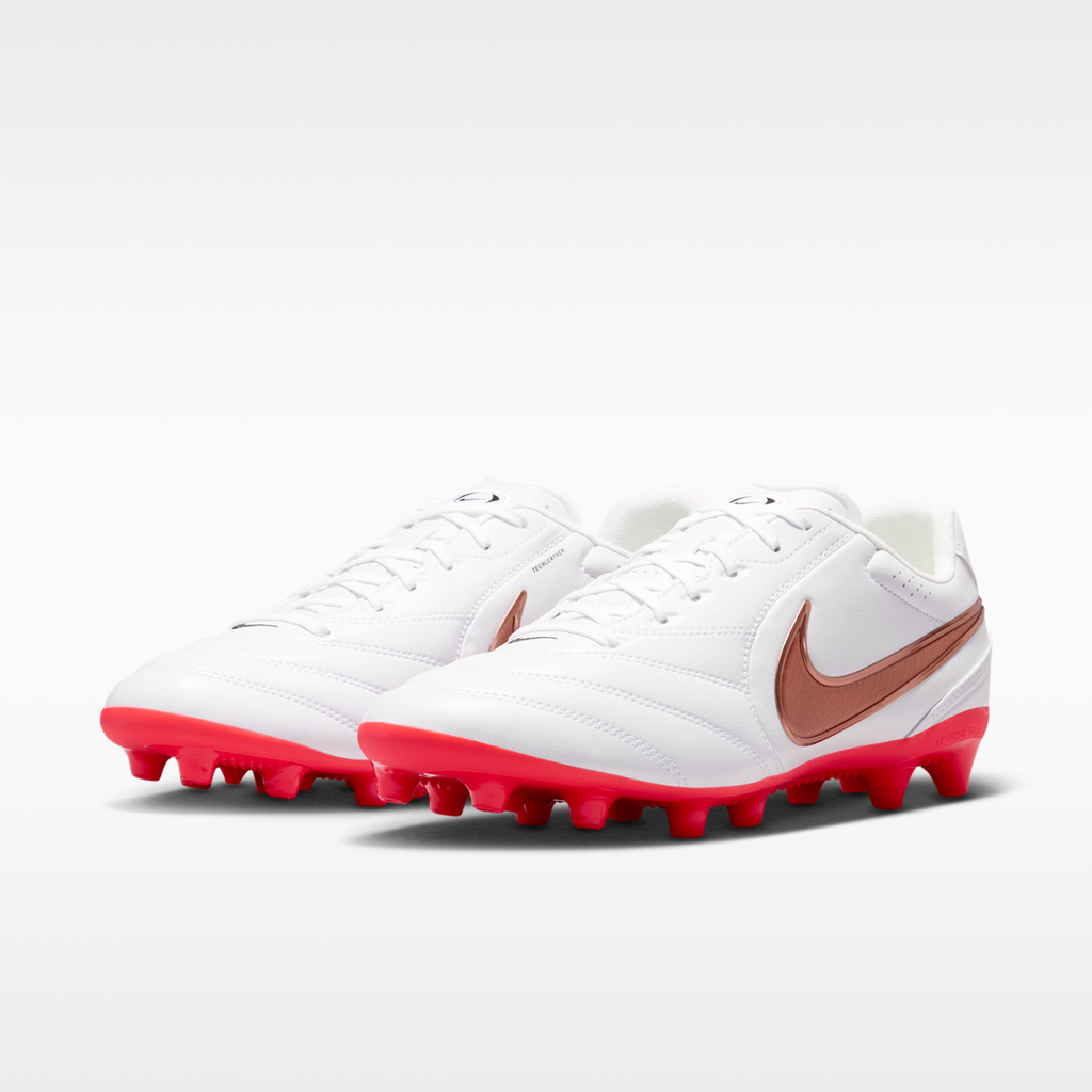 Women's Nike Tiempo Ligera Pro Artificial-Grass Low-Top Soccer Cleats - White/Bright Crimson/Blur