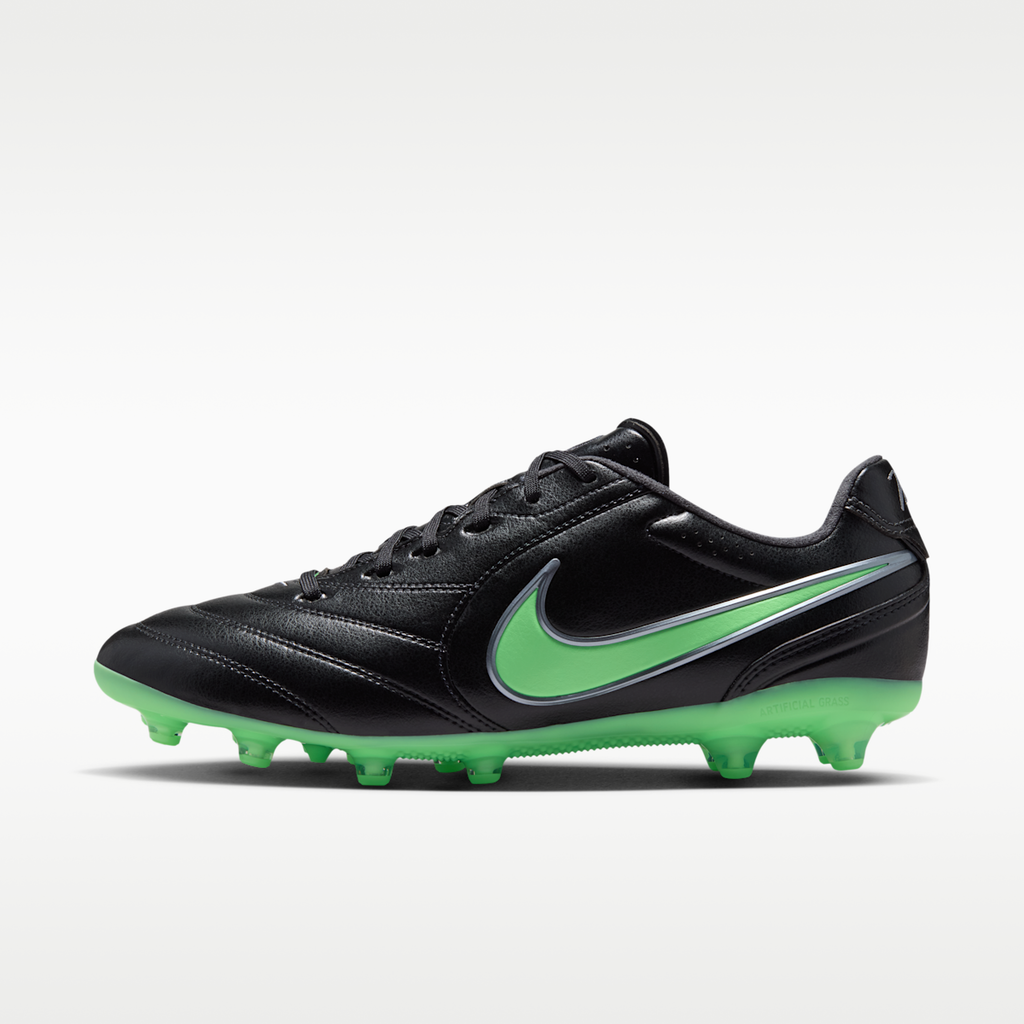 Women's Nike Tiempo Ligera Pro Artificial-Grass Low-Top Soccer Cleats - Black/Black/Illusion Green