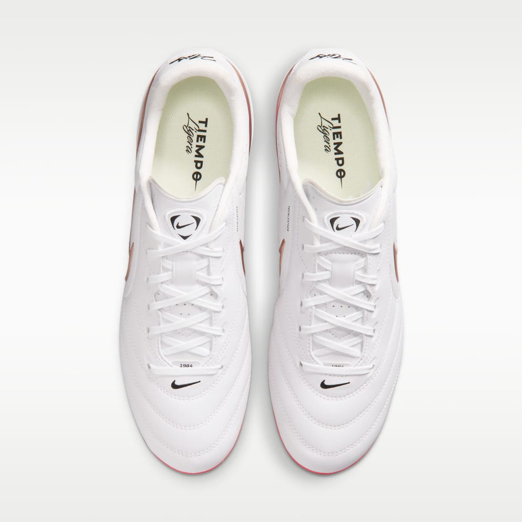 Nike Tiempo Ligera Pro Artificial-Grass Low-Top Soccer Cleats - White/Bright Crimson/Blur - Image 4