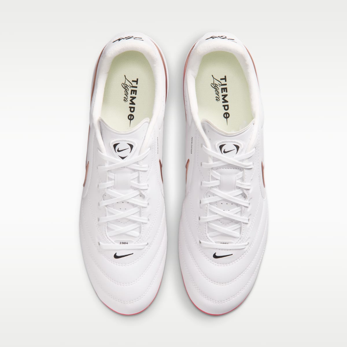 Nike Tiempo Ligera Pro Artificial-Grass Low-Top Soccer Cleats - White/Bright Crimson/Blur - Image 4