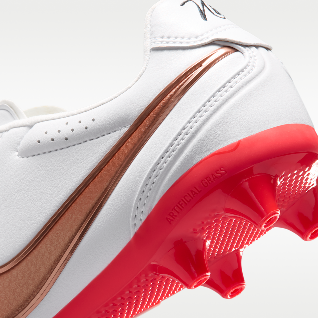 Women's Nike Tiempo Ligera Pro Artificial-Grass Low-Top Soccer Cleats - White/Bright Crimson/Blur