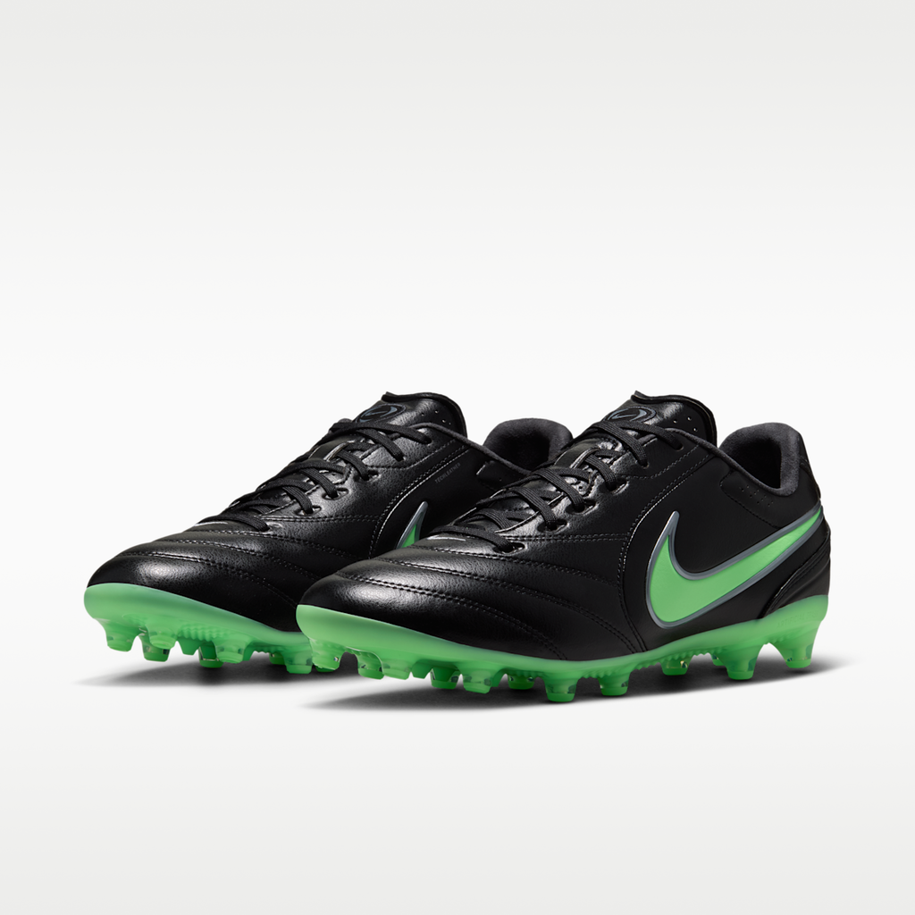 Women's Nike Tiempo Ligera Pro Artificial-Grass Low-Top Soccer Cleats - Black/Black/Illusion Green