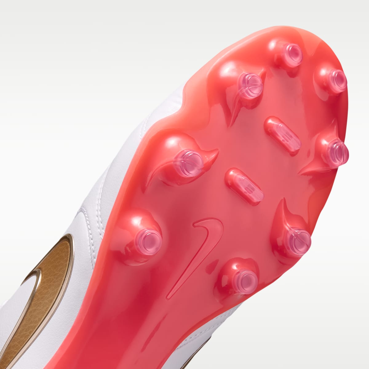 Nike Tiempo Ligera Pro Firm-Ground Low-Top Soccer Cleats - White/Bright Crimson/Blur - Image 7