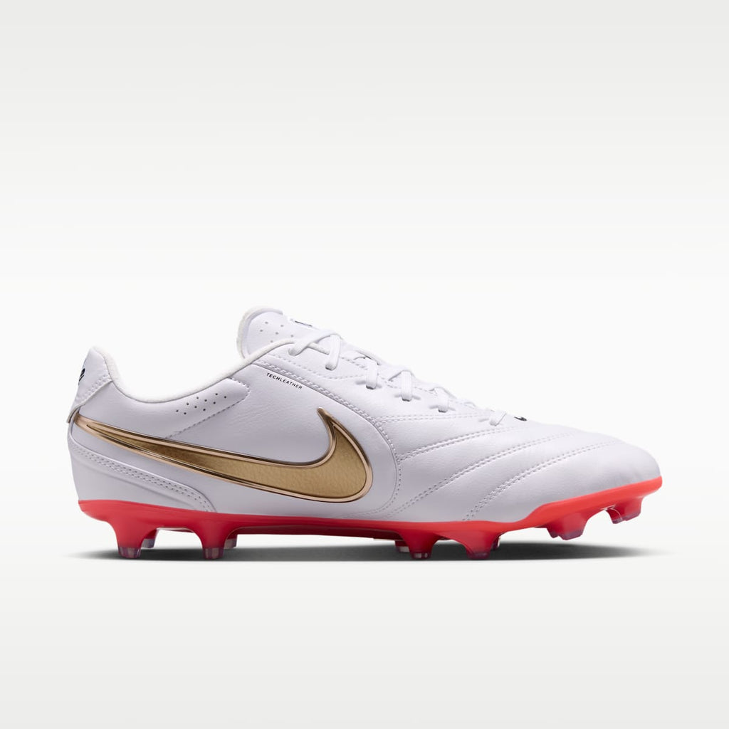 Nike Tiempo Ligera Pro Firm-Ground Low-Top Soccer Cleats - White/Bright Crimson/Blur - Image 3