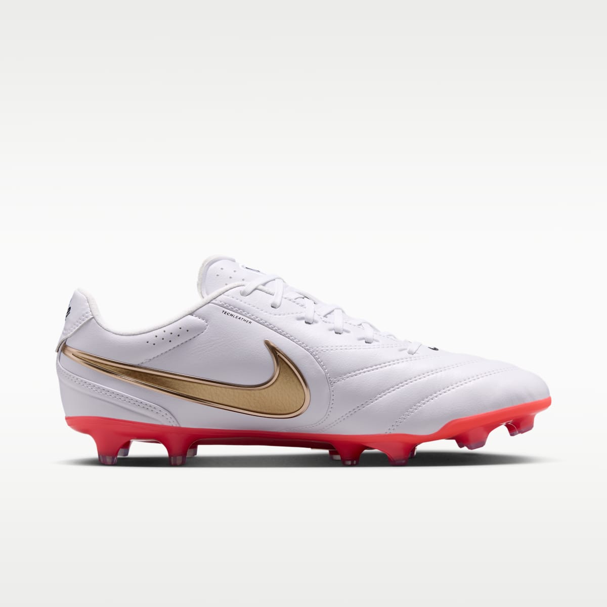 Nike Tiempo Ligera Pro Firm-Ground Low-Top Soccer Cleats - White/Bright Crimson/Blur - Image 3
