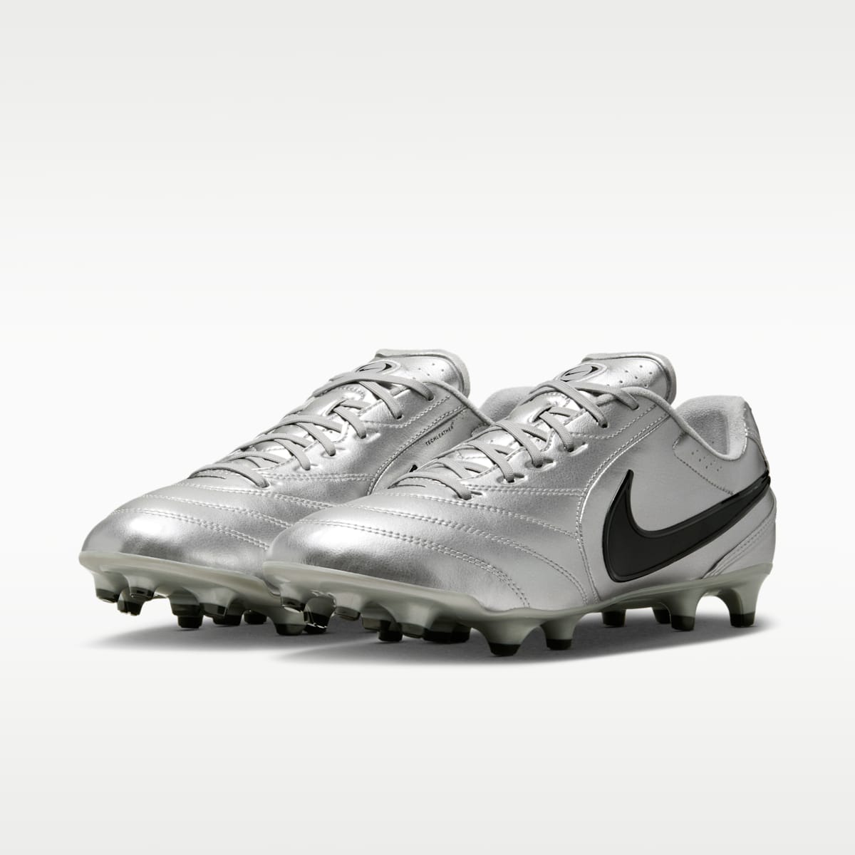 Nike Tiempo Ligera Pro Firm-Ground Low-Top Soccer Cleats - Metallic Silver/Black - Image 5