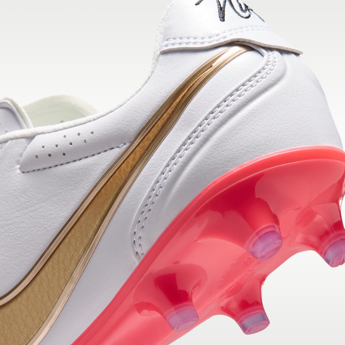 Nike Tiempo Ligera Pro Firm-Ground Low-Top Soccer Cleats - White/Bright Crimson/Blur - Image 9
