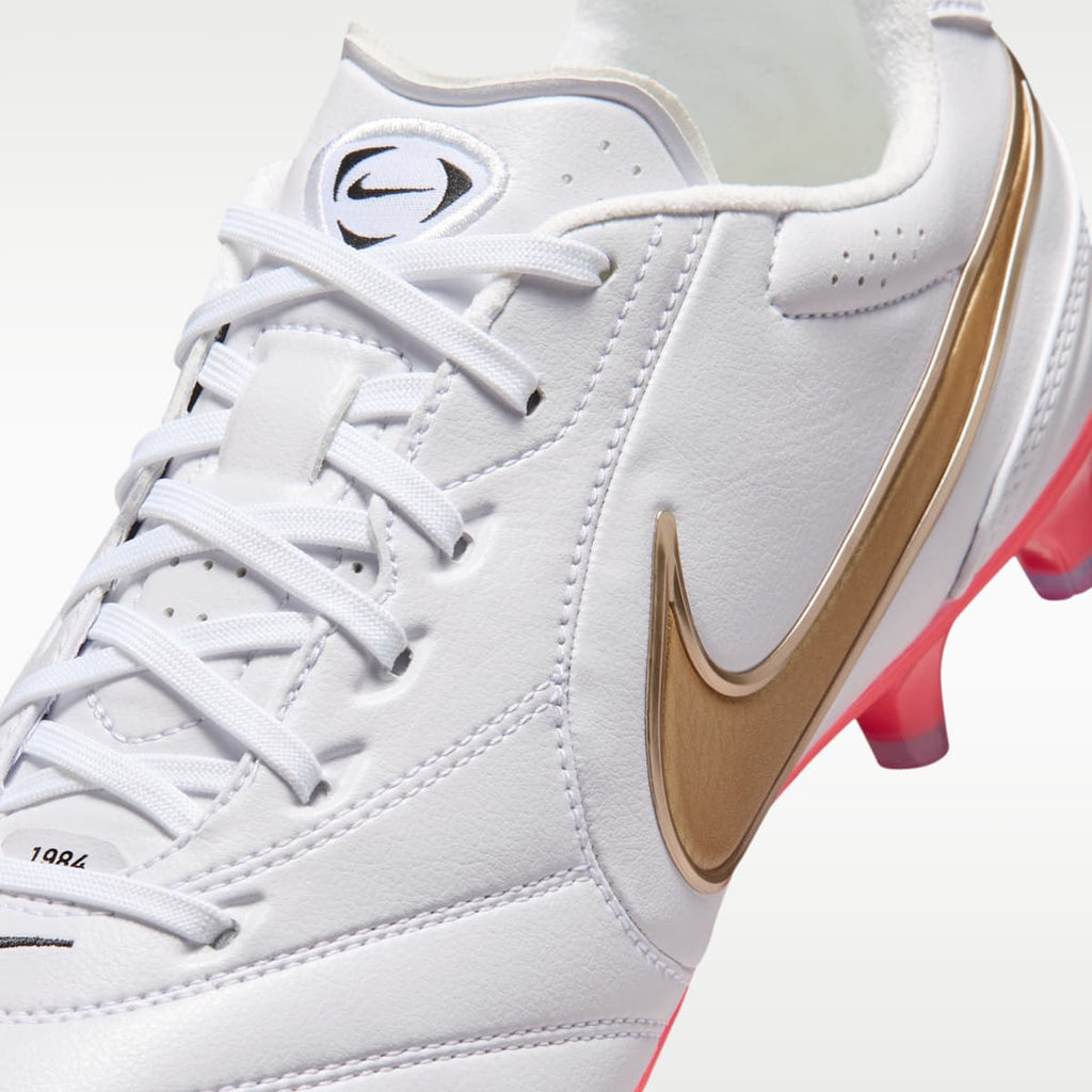 Nike Tiempo Ligera Pro Firm-Ground Low-Top Soccer Cleats - White/Bright Crimson/Blur - Image 8