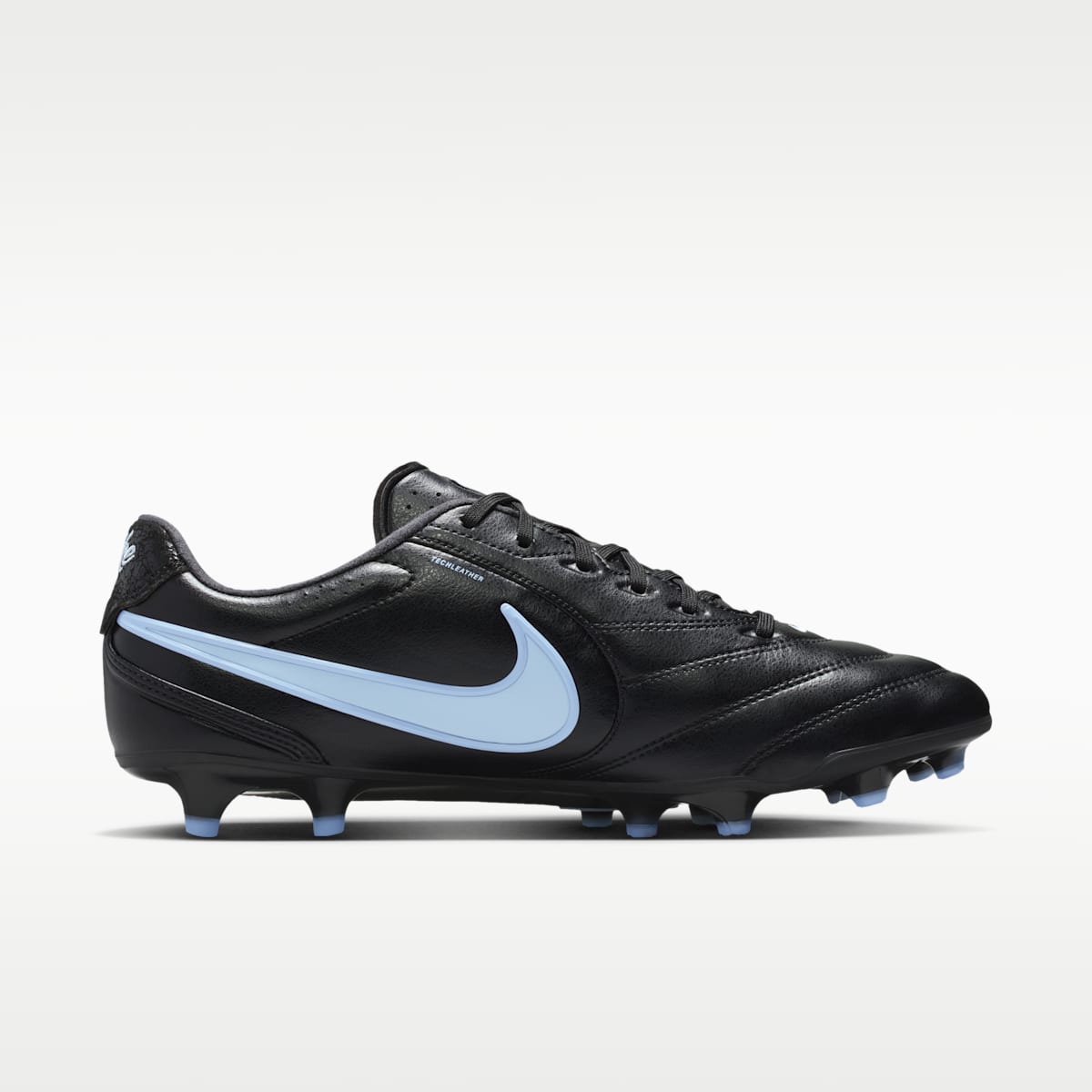 Nike Tiempo Ligera Pro Firm-Ground Low-Top Soccer Cleats - Black/Ice Blue/Obsidian - Image 3