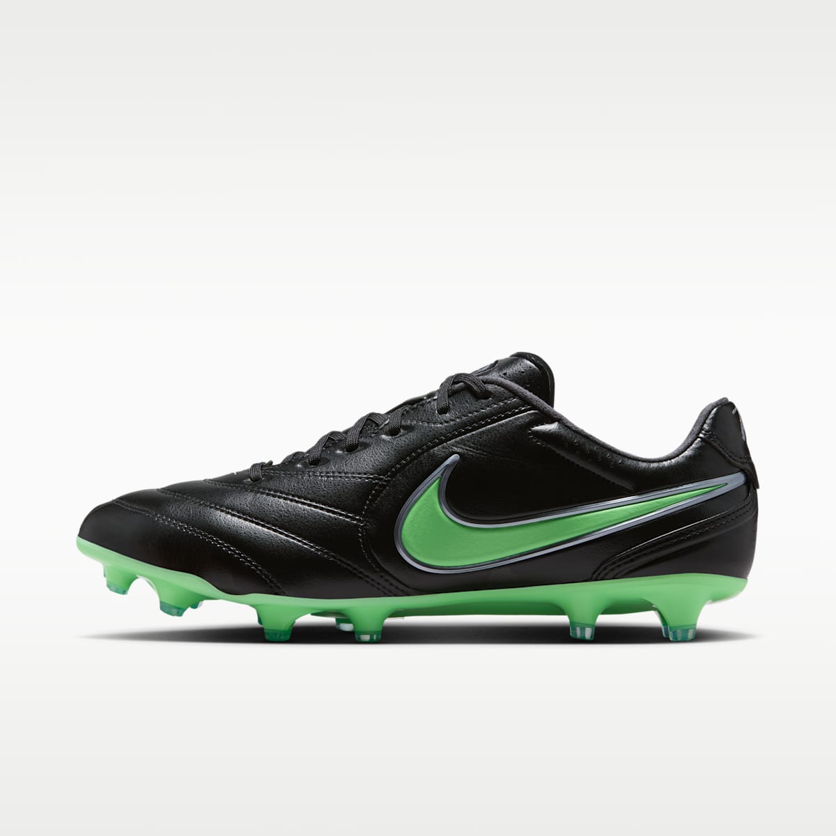 Nike Tiempo Ligera Pro Firm-Ground Low-Top Soccer Cleats - Black/Black/Illusion Green - Image 1