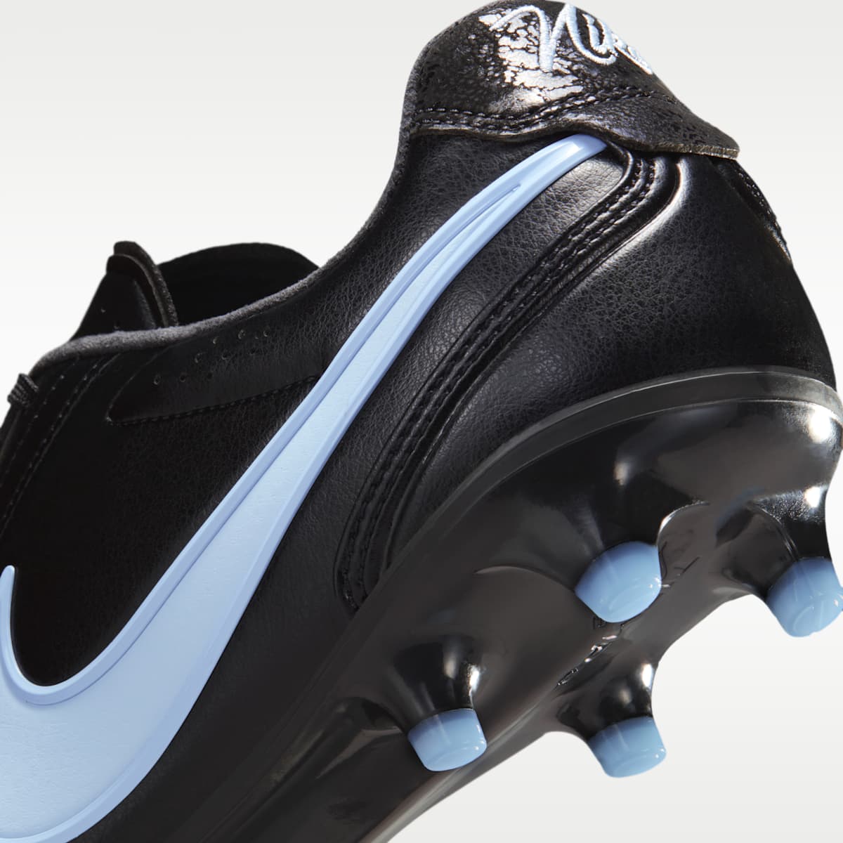 Nike Tiempo Ligera Pro Firm-Ground Low-Top Soccer Cleats - Black/Ice Blue/Obsidian - Image 9
