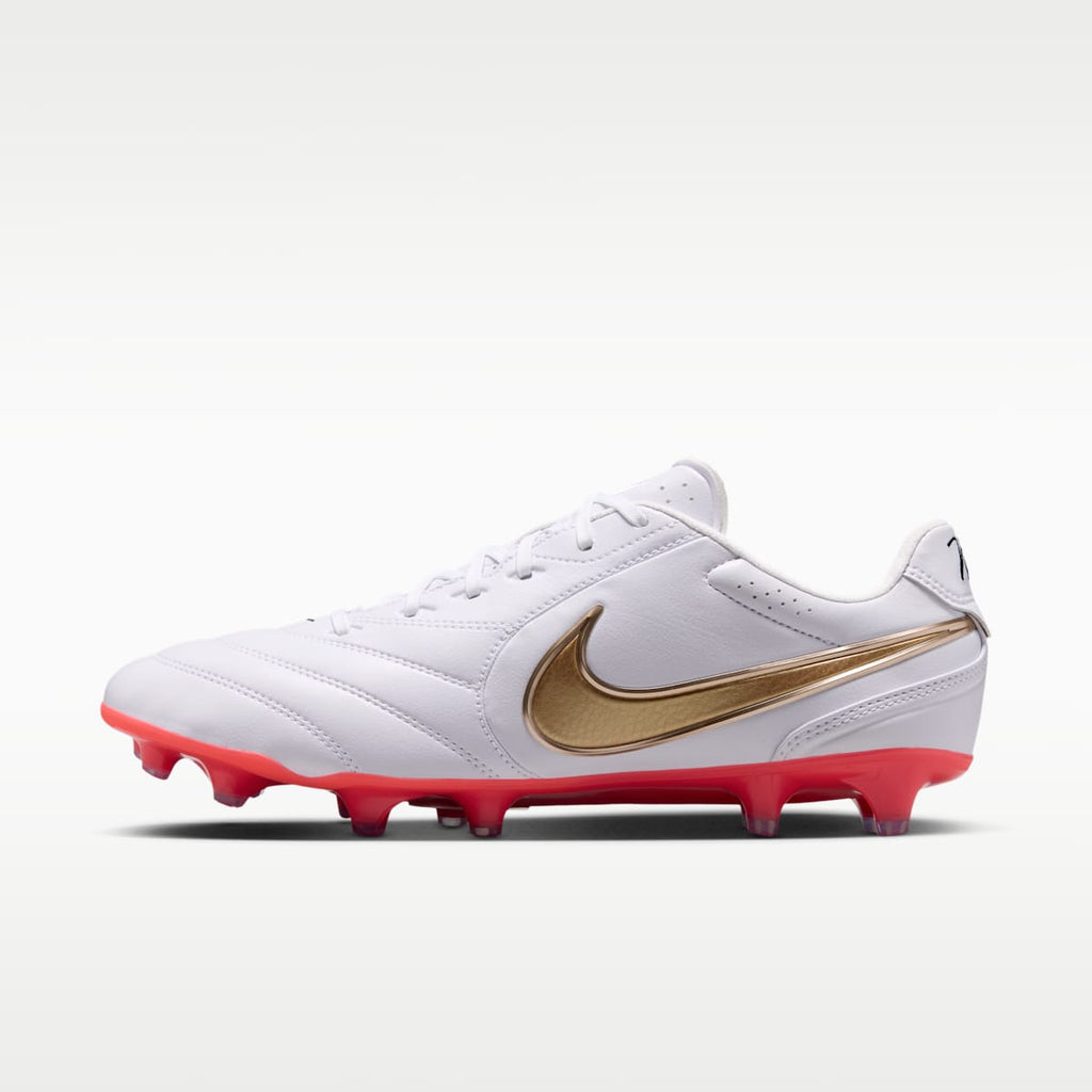 Nike Tiempo Ligera Pro Firm-Ground Low-Top Soccer Cleats - White/Bright Crimson/Blur - Image 1