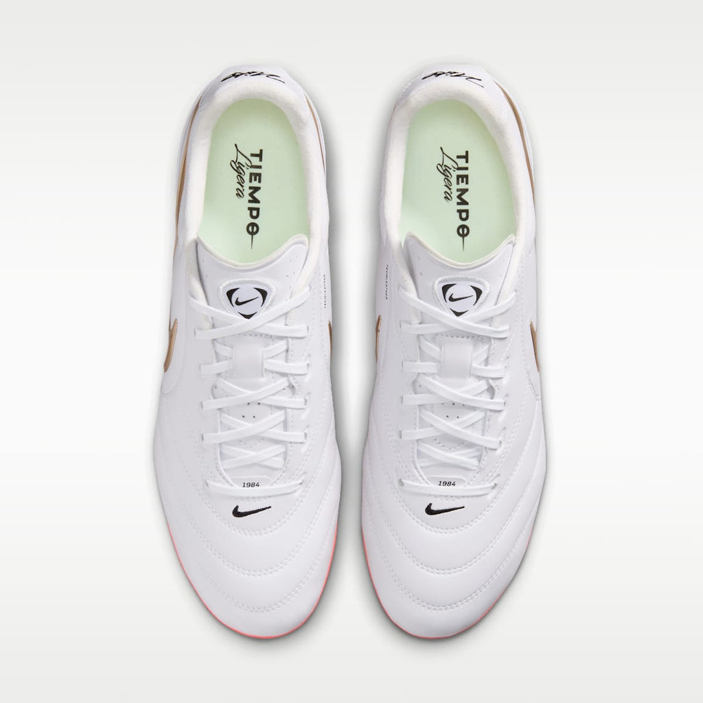 Nike Tiempo Ligera Pro Firm-Ground Low-Top Soccer Cleats - White/Bright Crimson/Blur - Image 4