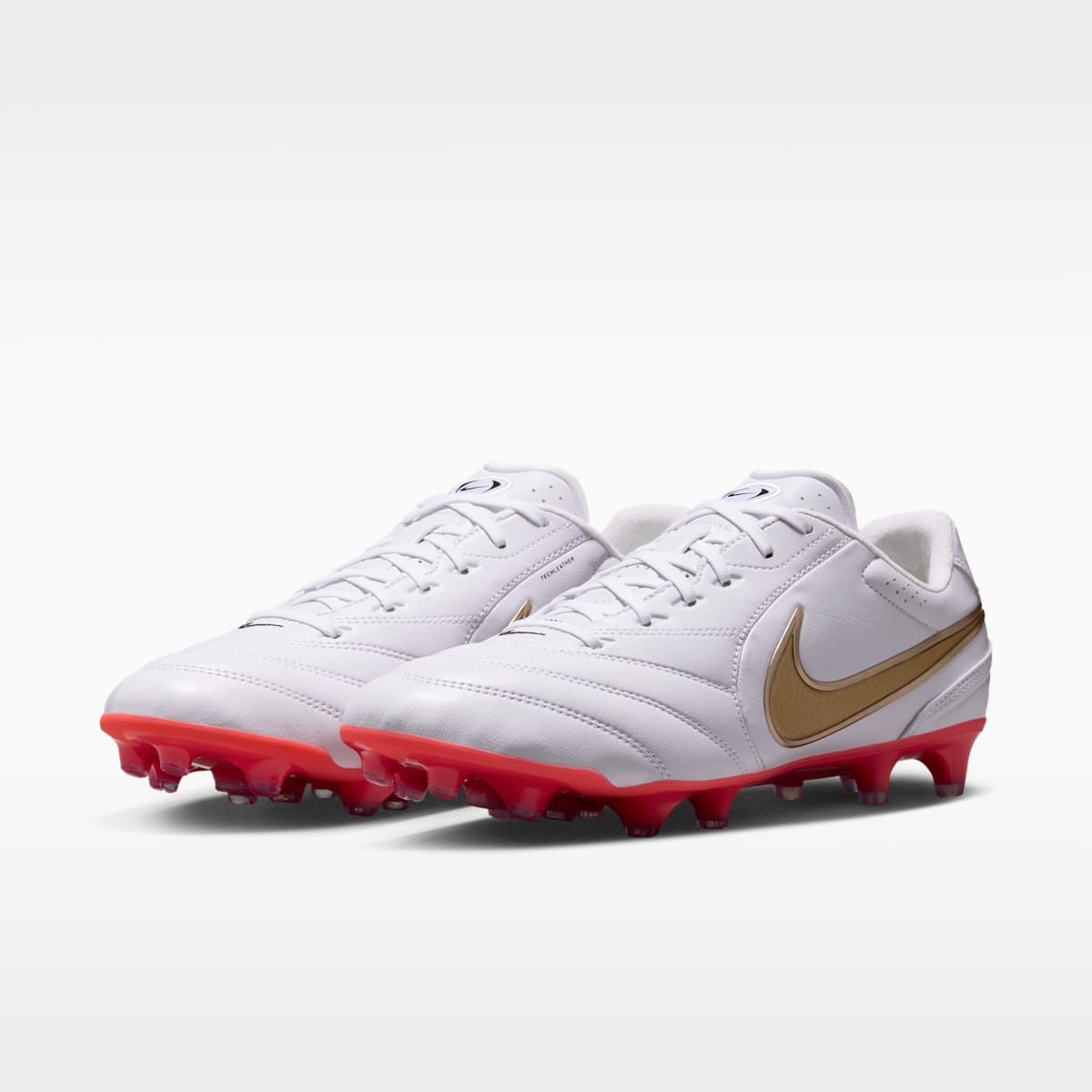 Nike Tiempo Ligera Pro Firm-Ground Low-Top Soccer Cleats - White/Bright Crimson/Blur - Image 5