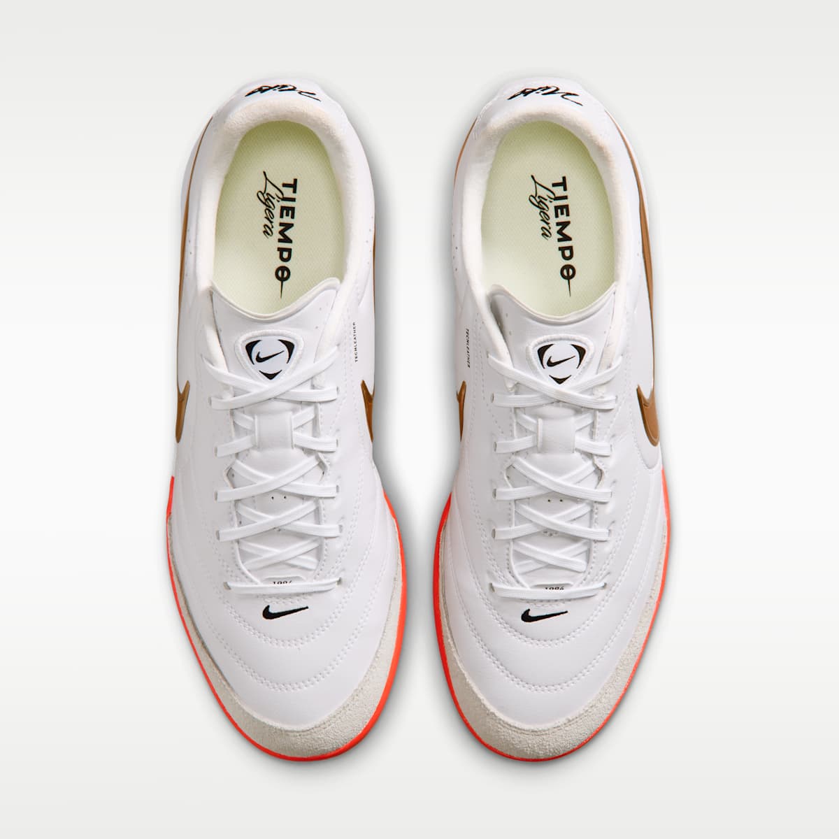 Nike Tiempo Ligera Pro Turf Low-Top Soccer Shoes - White/Bright Crimson/Blur - Image 4
