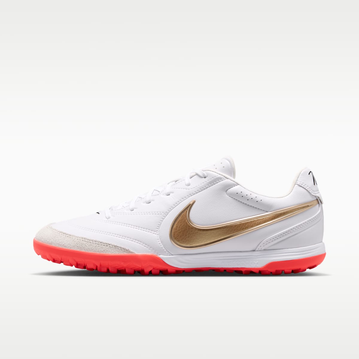 Nike Tiempo Ligera Pro Turf Low-Top Soccer Shoes - White/Bright Crimson/Blur - Image 1