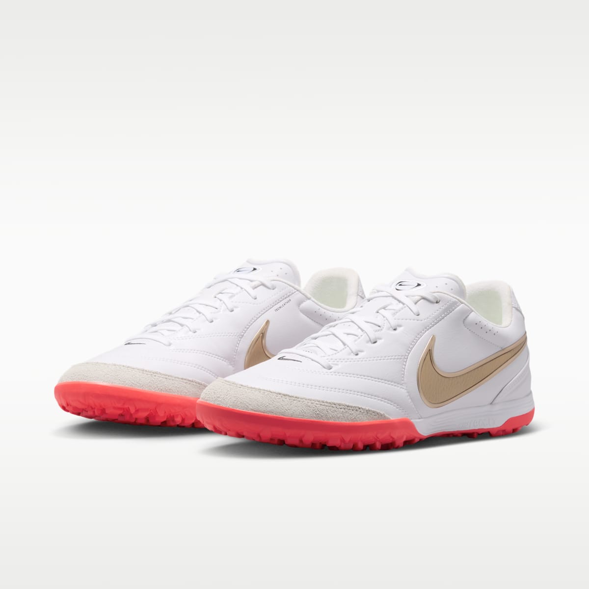 Nike Tiempo Ligera Pro Turf Low-Top Soccer Shoes - White/Bright Crimson/Blur - Image 5