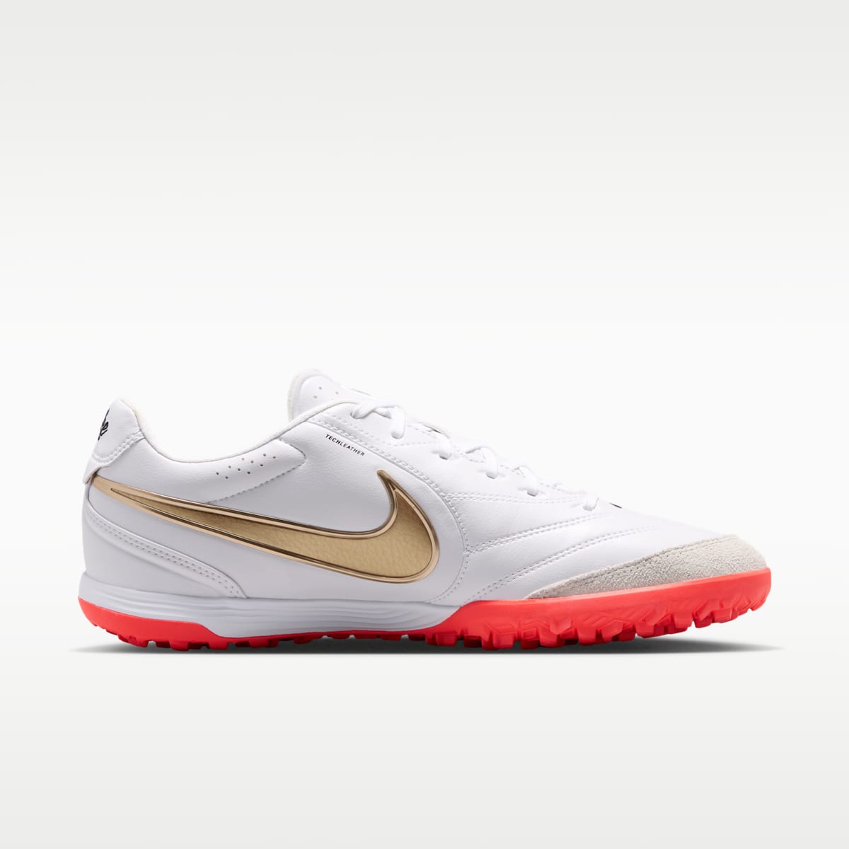 Nike Tiempo Ligera Pro Turf Low-Top Soccer Shoes - White/Bright Crimson/Blur - Image 3