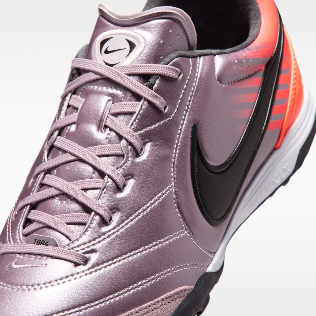 Women's Nike Tiempo Ligera Pro Heritage Turf Low-Top Soccer Shoes - Bleached Lilac/Total Orange/Black