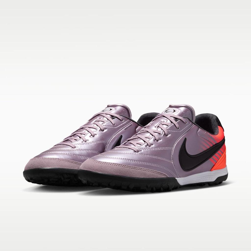 Women's Nike Tiempo Ligera Pro Heritage Turf Low-Top Soccer Shoes - Bleached Lilac/Total Orange/Black