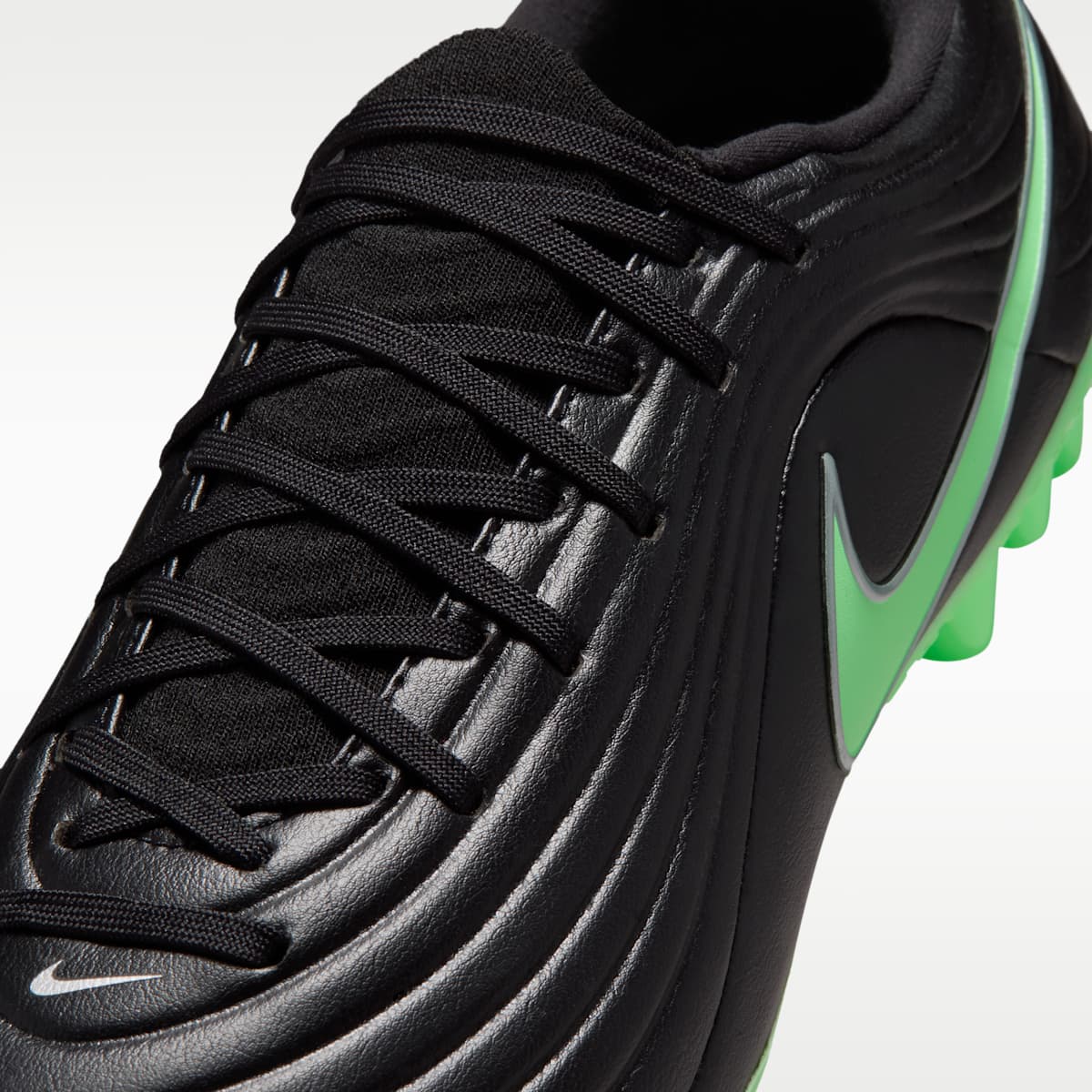 Nike Tiempo Maestro Academy Artificial-Grass Low-Top Soccer Cleats - Black/Black/Illusion Green - Image 8