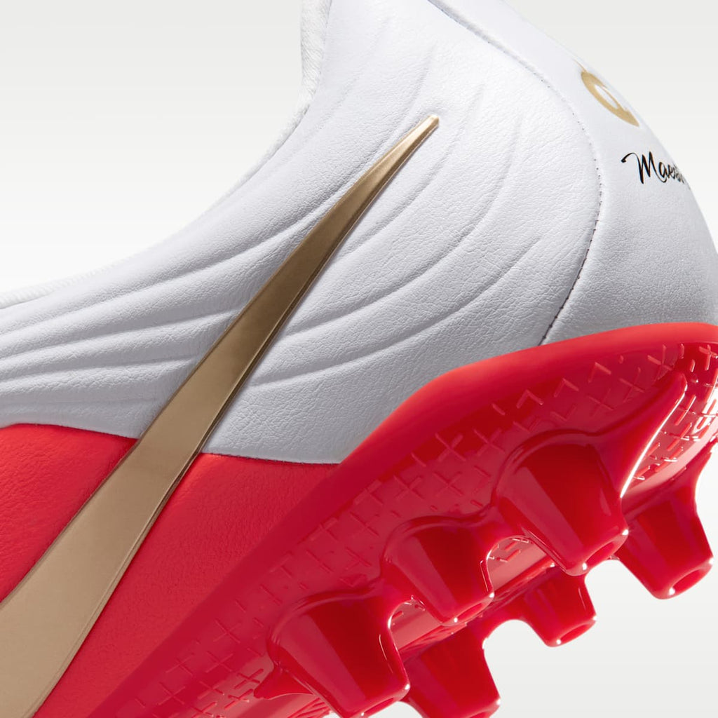 Nike Tiempo Maestro Academy Artificial-Grass Low-Top Soccer Cleats - White/Bright Crimson/Blur - Image 9