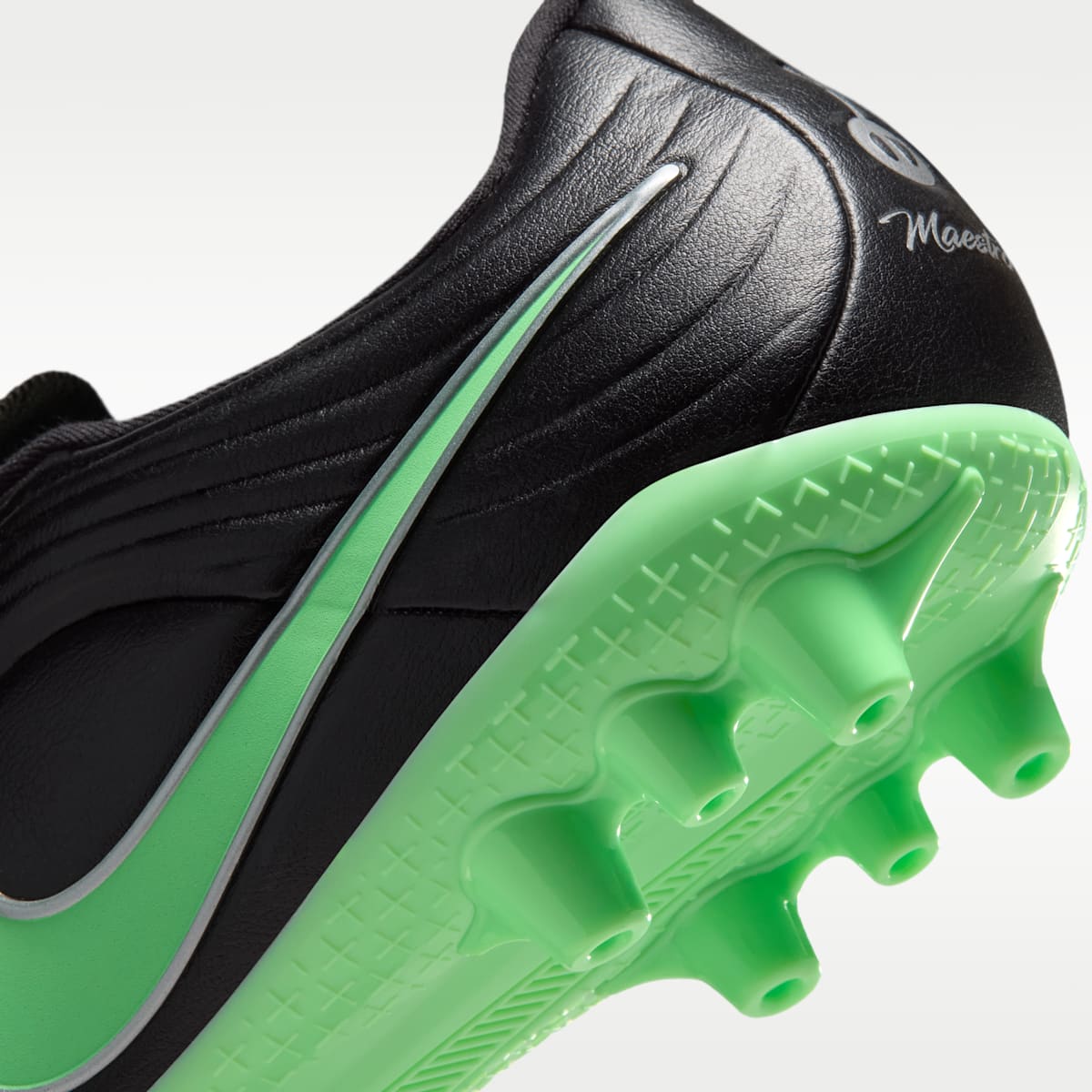 Nike Tiempo Maestro Academy Artificial-Grass Low-Top Soccer Cleats - Black/Black/Illusion Green - Image 9
