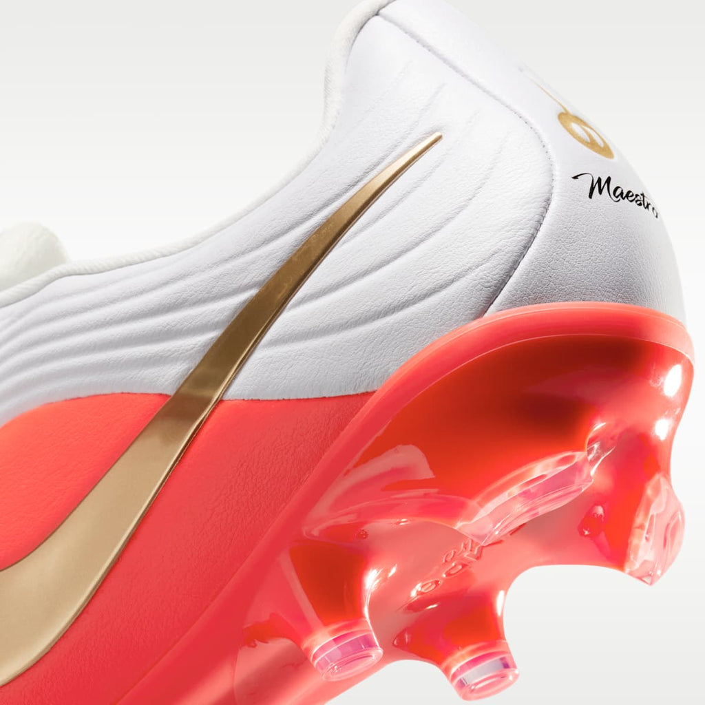 Women's Nike Tiempo Maestro Academy Multi-Ground Low-Top Soccer Cleats - White/Bright Crimson/Blur