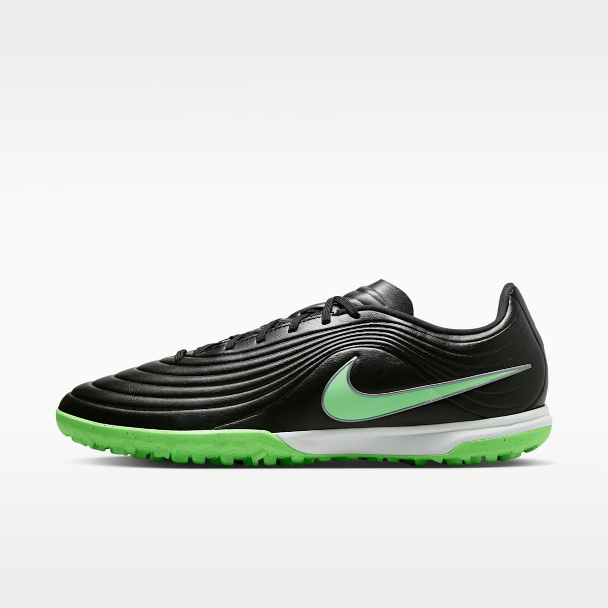 Women's Nike Tiempo Maestro Academy Turf Low-Top Soccer Shoes - Black/Black/Illusion Green