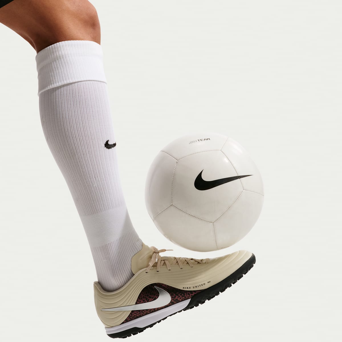 Nike United Tiempo Maestro Academy Turf Low-Top Soccer Shoes - Fossil/Burgundy Crush/Metallic Silver - Image 9
