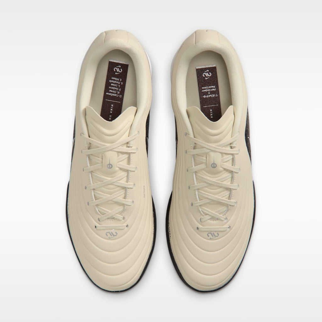 Women's Nike United Tiempo Maestro Academy Turf Low-Top Soccer Shoes - Fossil/Burgundy Crush/Metallic Silver