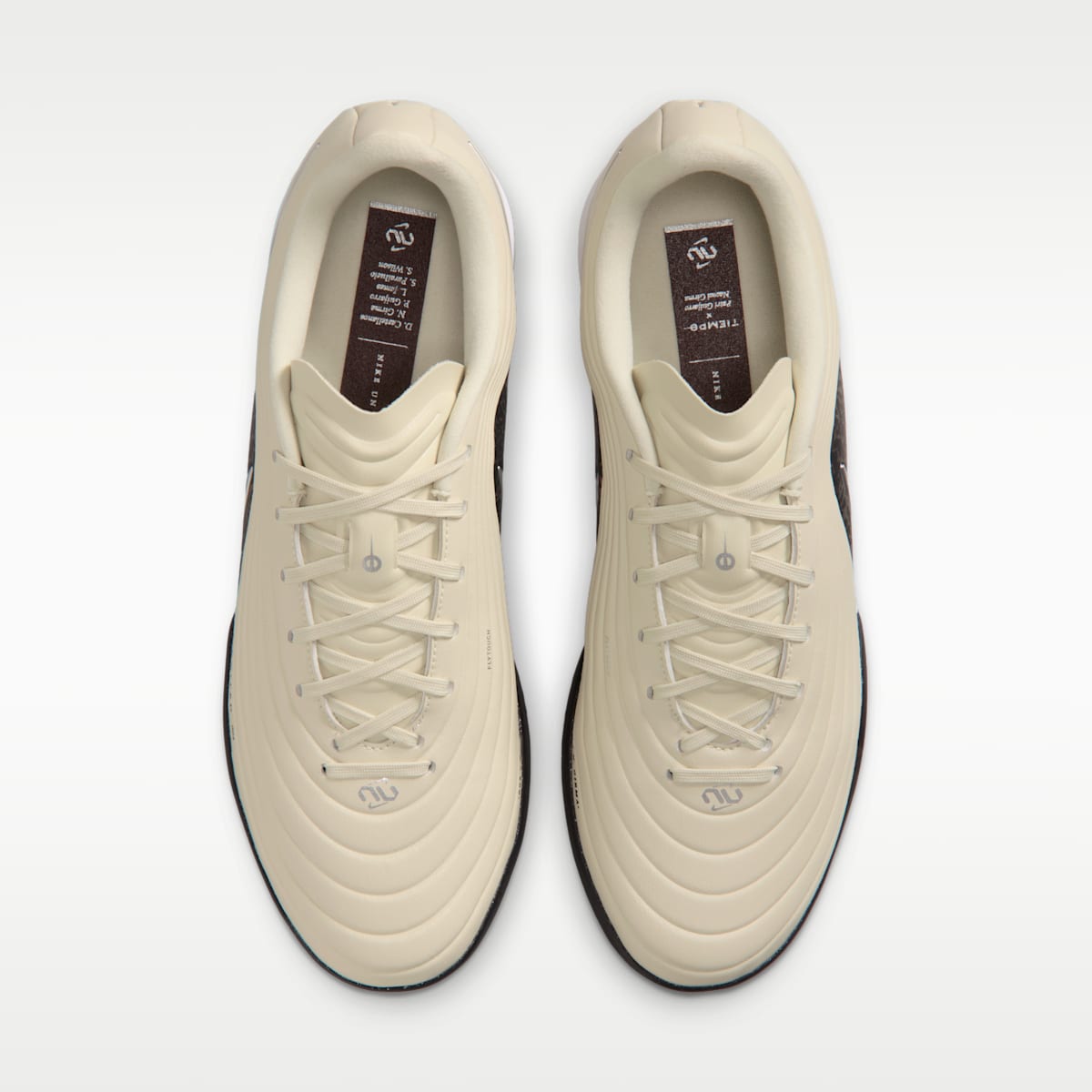 Women's Nike United Tiempo Maestro Academy Turf Low-Top Soccer Shoes - Fossil/Burgundy Crush/Metallic Silver