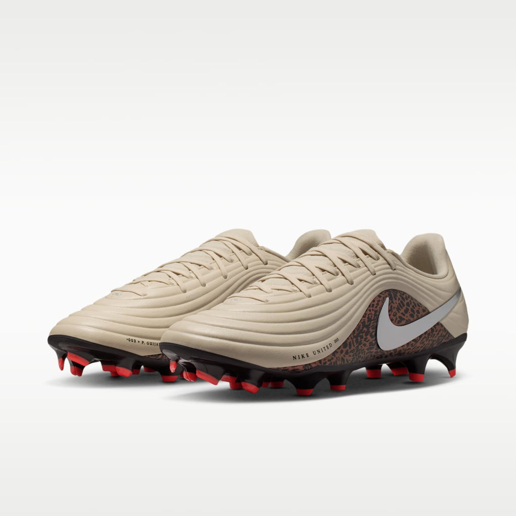 Nike United Tiempo Maestro Academy Multi-Ground Low-Top Soccer Cleats - Fossil/Burgundy Crush/Metallic Silver - Image 5