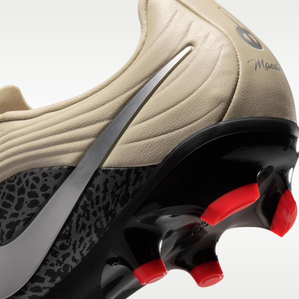 Nike United Tiempo Maestro Academy Multi-Ground Low-Top Soccer Cleats - Fossil/Burgundy Crush/Metallic Silver - Image 9