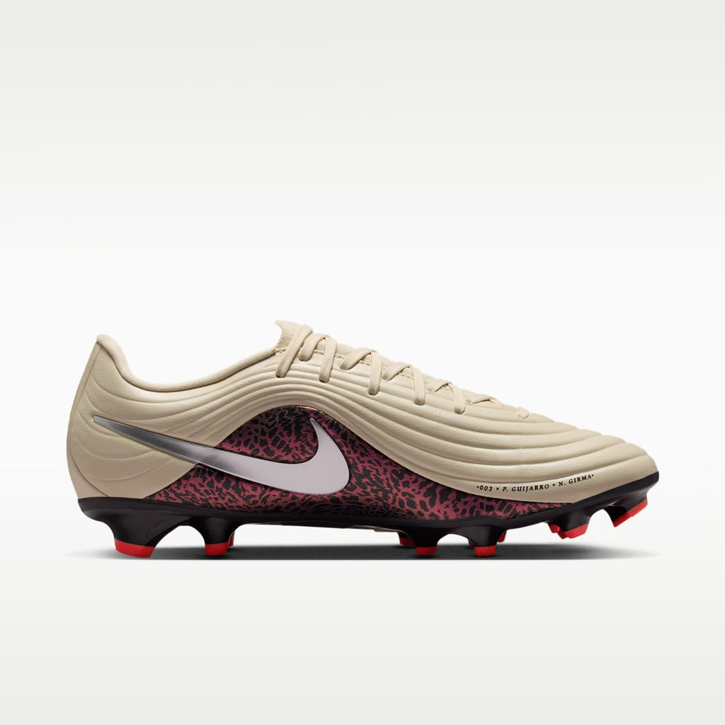 Nike United Tiempo Maestro Academy Multi-Ground Low-Top Soccer Cleats - Fossil/Burgundy Crush/Metallic Silver - Image 3