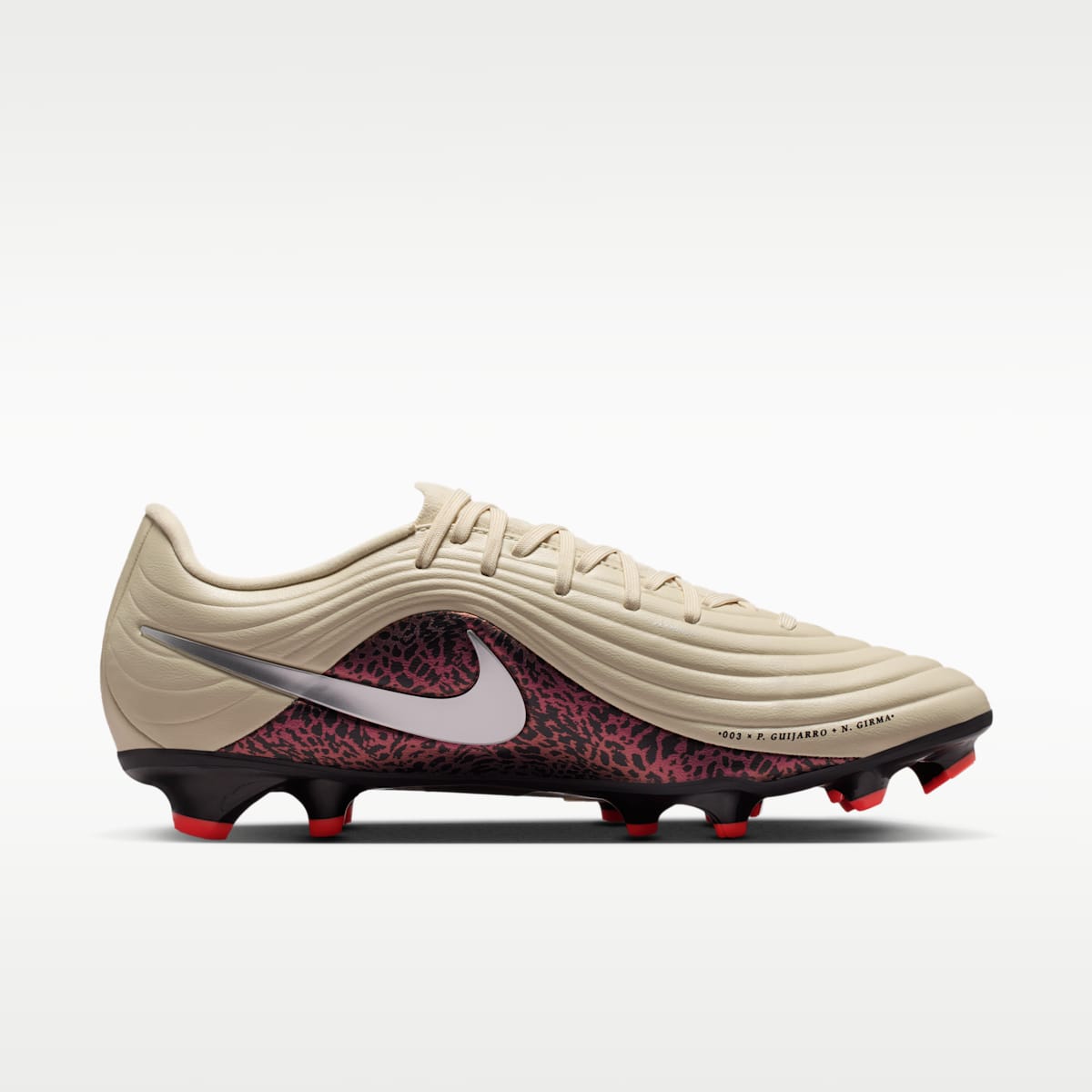 Nike United Tiempo Maestro Academy Multi-Ground Low-Top Soccer Cleats - Fossil/Burgundy Crush/Metallic Silver - Image 3