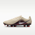 Nike United Tiempo Maestro Academy Multi-Ground Low-Top Soccer Cleats - Fossil/Burgundy Crush/Metallic Silver - Image 1