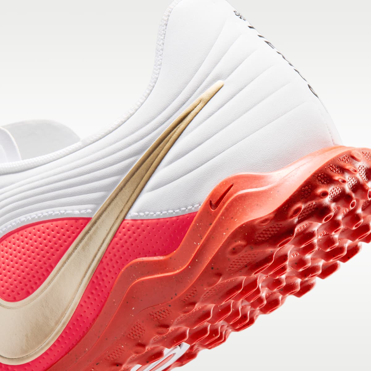 Nike Tiempo Maestro Club Turf Low-Top Soccer Shoes - White/Bright Crimson/Blur - Image 8