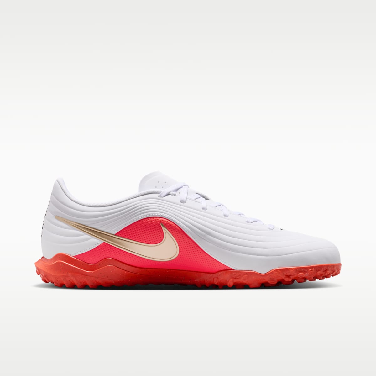 Nike Tiempo Maestro Club Turf Low-Top Soccer Shoes - White/Bright Crimson/Blur - Image 3