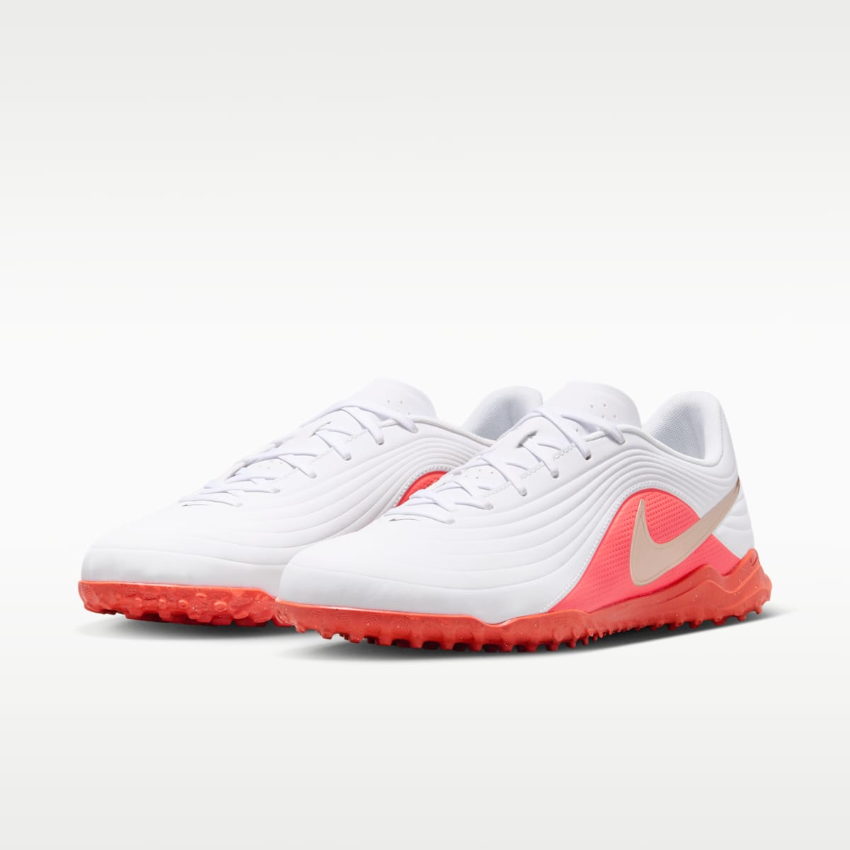Nike Tiempo Maestro Club Turf Low-Top Soccer Shoes - White/Bright Crimson/Blur - Image 5