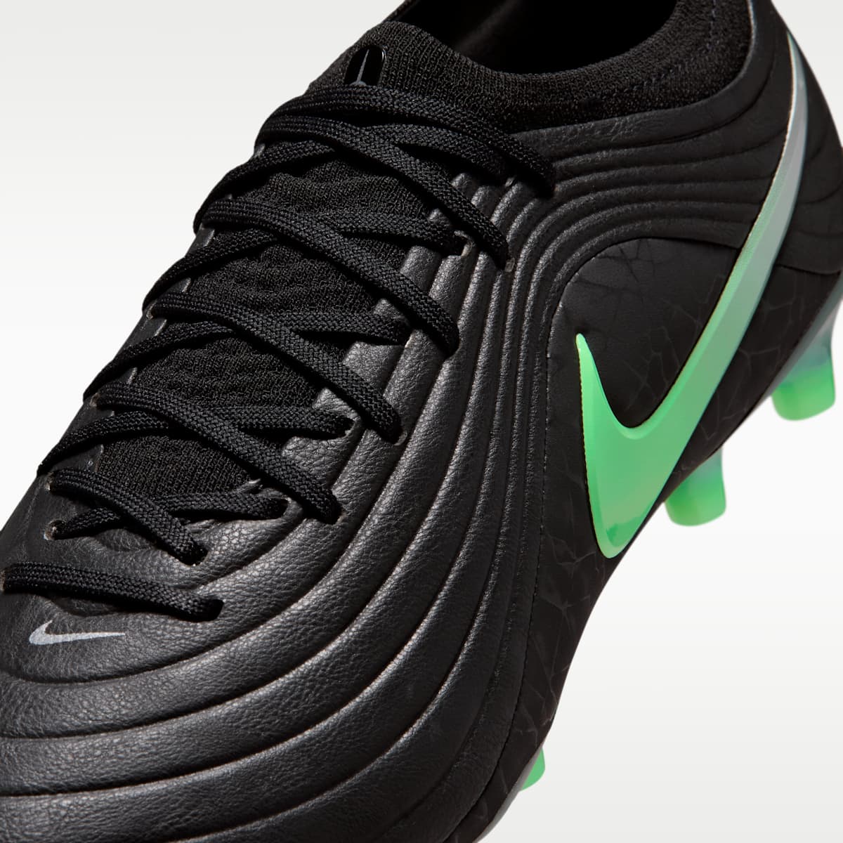 Nike Tiempo Maestro Elite Artificial-Grass Low-Top Soccer Cleats - Black/Black/Illusion Green - Image 8