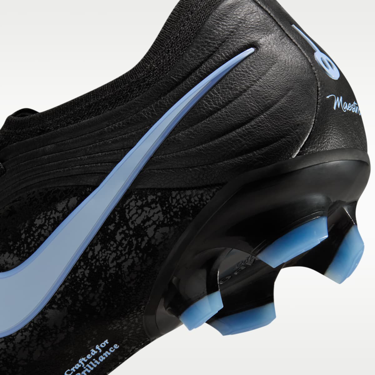 Nike Tiempo Maestro Elite Firm-Ground Low-Top Soccer Cleats - Black/Ice Blue - Image 9