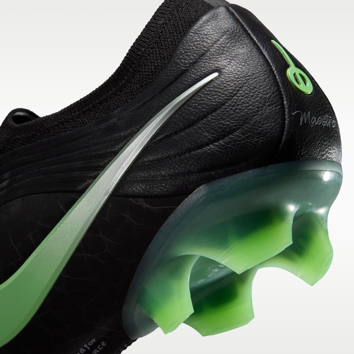 Women's Nike Tiempo Maestro Elite Firm-Ground Low-Top Soccer Cleats - Black/Black/Illusion Green