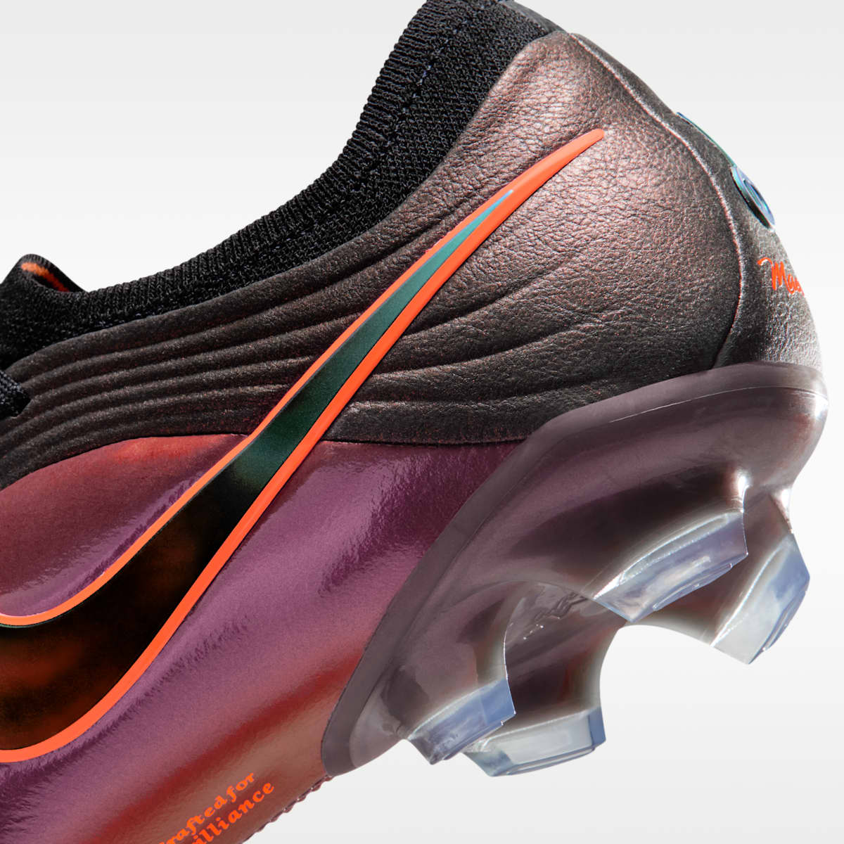 Nike Tiempo Maestro Elite LV8 Firm-Ground Low-Top Soccer Cleats - Black/Hyper Crimson/Laser Orange - Image 9